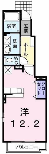 とさでん交通伊野線 蛍橋駅 徒歩10分 2階建 築16年(1K/1階)の間取り写真