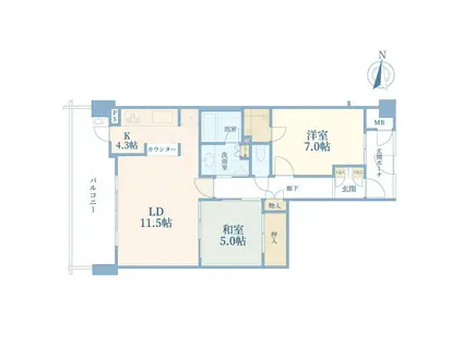 セ・パルレ中央林間 3番館(2LDK/2階)の間取り写真