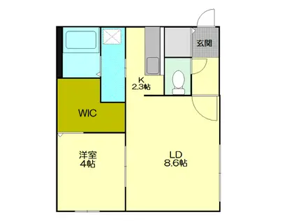 ELEANOR(1LDK/3階)の間取り写真