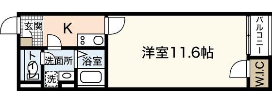 レオネクストアトム(1K/2階)の間取り写真