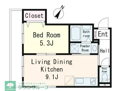 アステール渋谷本町(1LDK/2階)の間取り写真