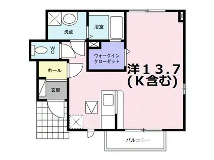 フリッシュ(ワンルーム/1階)の間取り写真