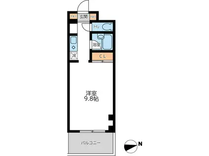 スワースモア(ワンルーム/2階)の間取り写真