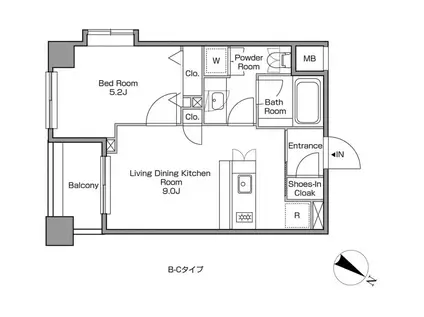 レジディアタワー中目黒(1LDK/3階)の間取り写真