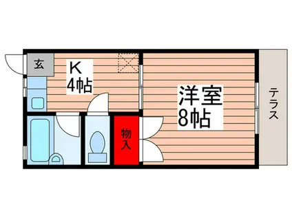 白菊ハイツ A(1K/1階)の間取り写真