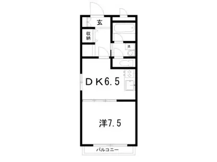 フレグランス西町(1DK/1階)の間取り写真