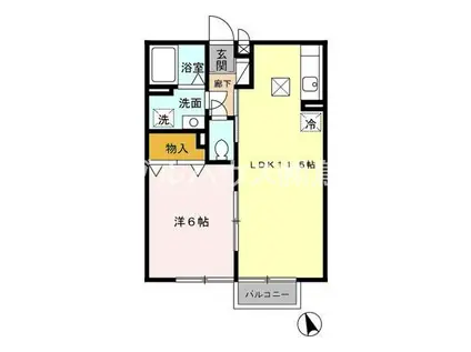 グレース(1LDK/2階)の間取り写真