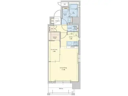 ネストピア博多駅前III(1LDK/11階)の間取り写真