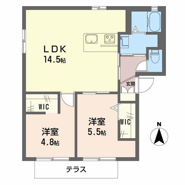 シティフィールド(3DK/1階)の間取り写真
