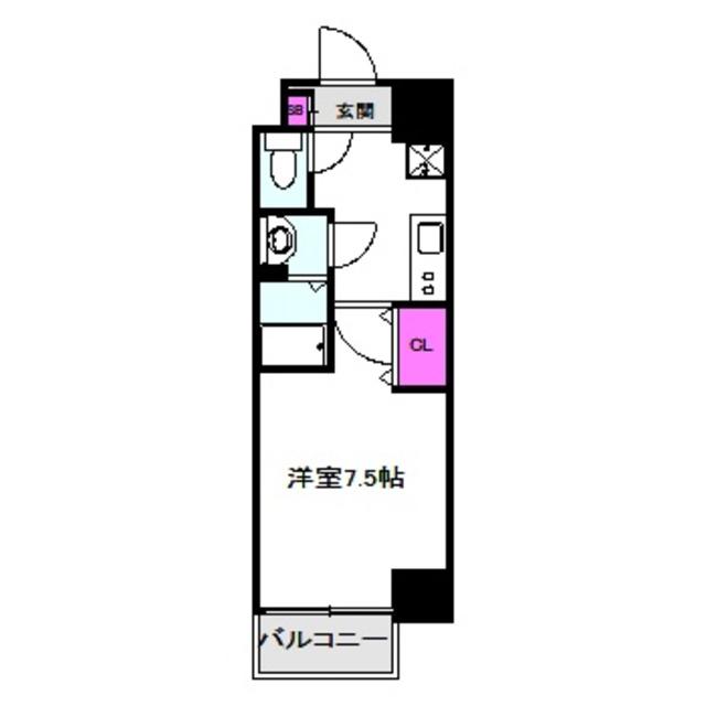 MARKST鶴見(1K/13階)の間取り写真