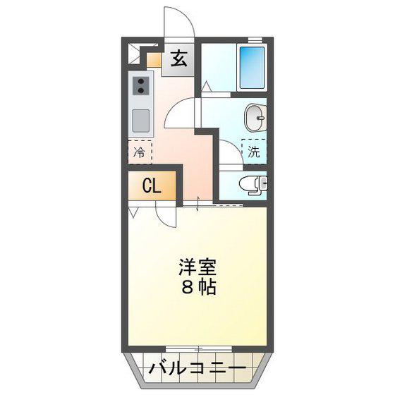 ティアラ町屋(1K/2階)の間取り写真