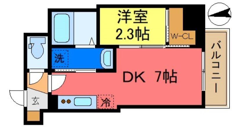 プロスタイルウェルス新小岩(1DK/11階)の間取り写真