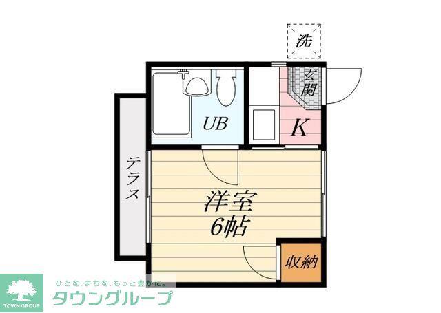 泉町ハイツ(1K/2階)の間取り写真