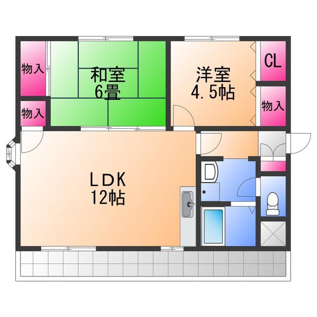 ステートリー羽衣(2LDK/3階)の間取り写真