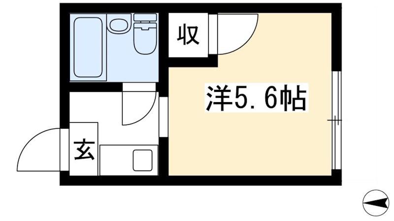 ハイツ鳳(1K/1階)の間取り写真