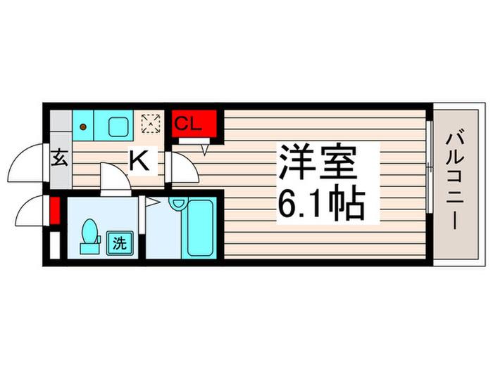 アーベインテラス西新井I(1K/2階)の間取り写真
