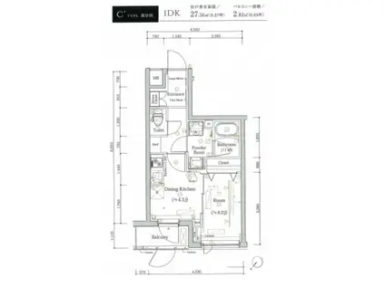 スカイコートルアナ文京本駒込(1DK/1階)の間取り写真