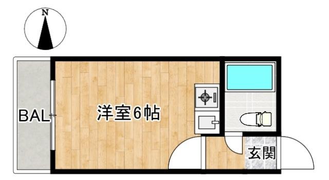 ＪＲ根室本線 帯広駅 徒歩31分 3階建 築42年(ワンルーム/3階)の間取り写真
