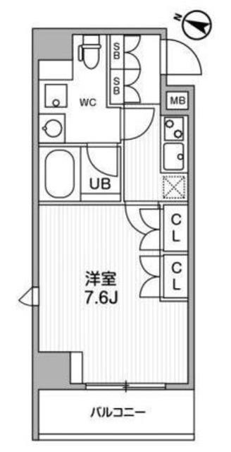 ARKMARK巣鴨(1K/2階)の間取り写真