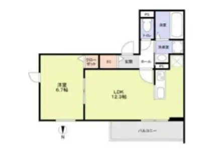 FOREST MAISON 京都北山 ウエスト(1LDK/3階)の間取り写真