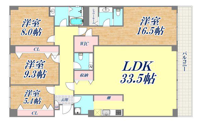 タウンハウス六甲(4LDK/2階)の間取り写真