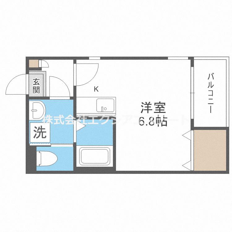 ハーモニーテラス塚本II(ワンルーム/1階)の間取り写真