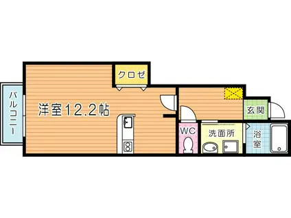 メゾングラースM(ワンルーム/1階)の間取り写真
