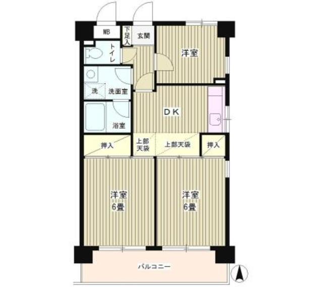 ガーデンハイム上北沢(3DK/2階)の間取り写真
