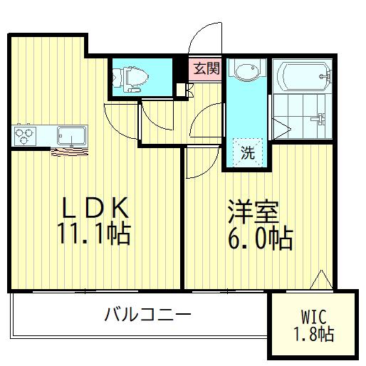 ブルールーブ大森中央(1LDK/3階)の間取り写真