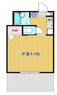 プレアディス(1K/1階)の間取り写真