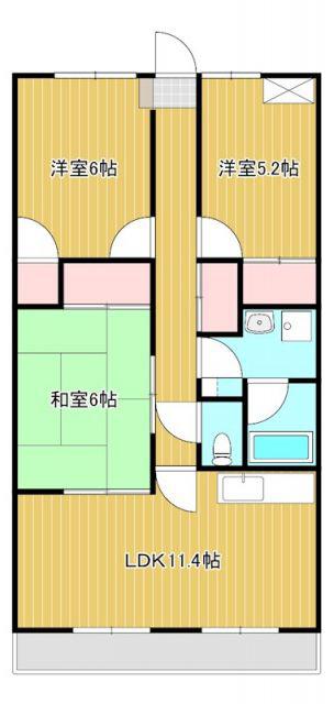 フォンティーナ今之浦(3LDK/3階)の間取り写真