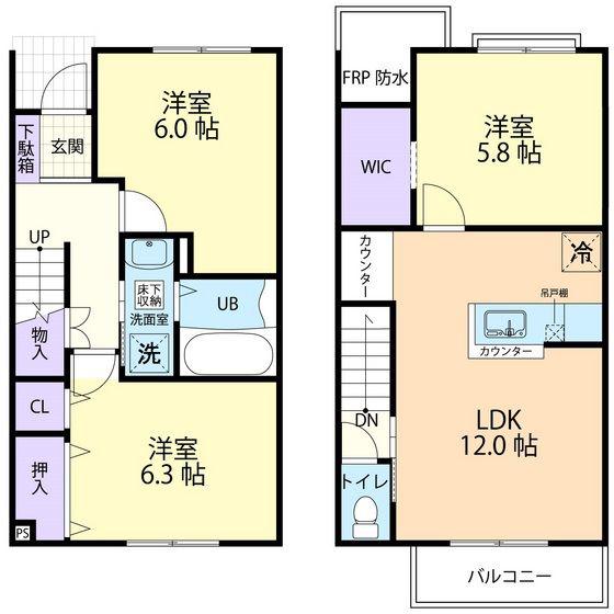 HILLS PRIME(3LDK/1階)の間取り写真