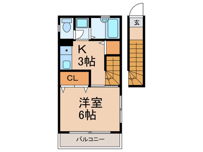 チェリッシュ目白B棟(1K/2階)の間取り写真