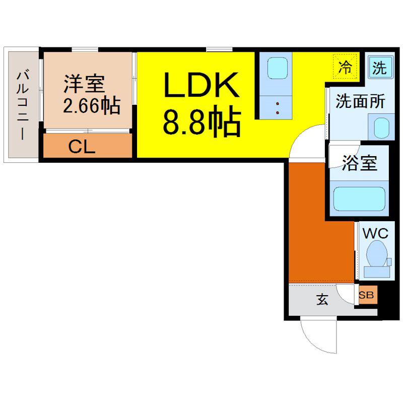 OHKI大曽根(1LDK/3階)の間取り写真