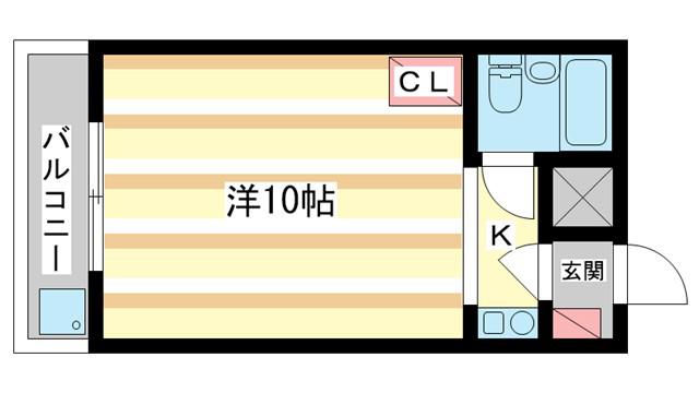 コーポ三和新大宮I号館(1K/4階)の間取り写真