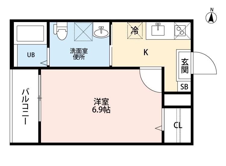 フォンテンブロー笠取町(1K/3階)の間取り写真