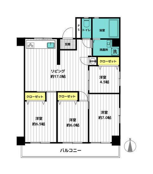 プラザフェニックス(4LDK/3階)の間取り写真