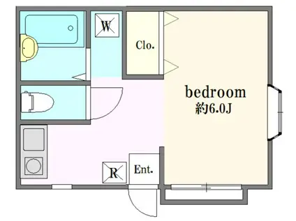 カーサヒロ(ワンルーム/1階)の間取り写真