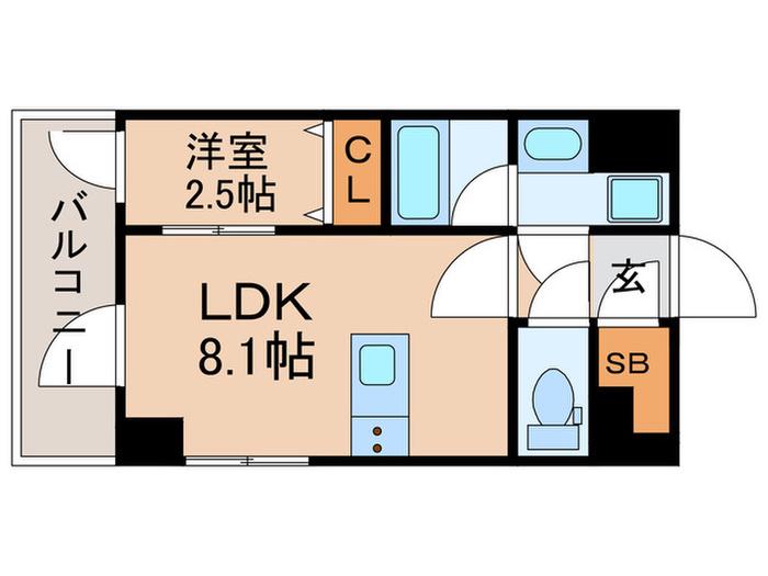 中井レジデンス(1LDK/6階)の間取り写真