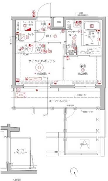 クレイシアアイディゼット大倉山(1DK/5階)の間取り写真