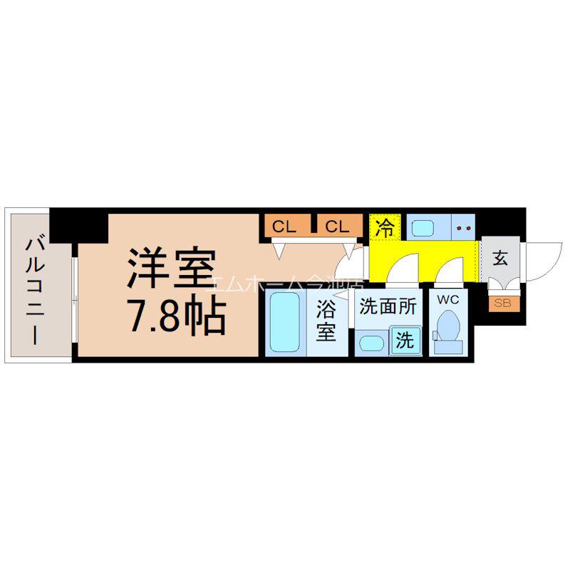 S-RESIDENCE桜本町AWESOME(1K/6階)の間取り写真