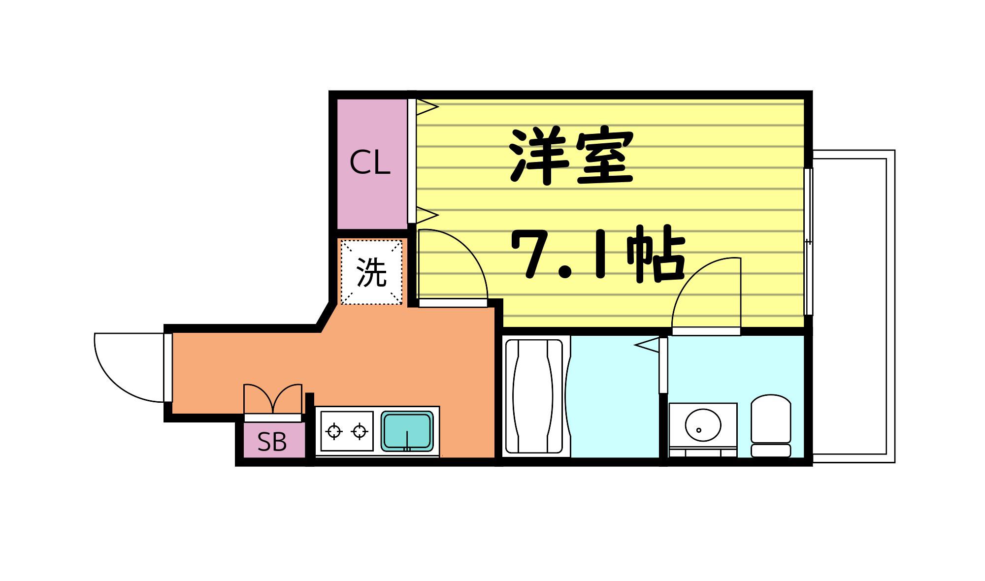 エグゼ大阪城イースト(1K/10階)の間取り写真