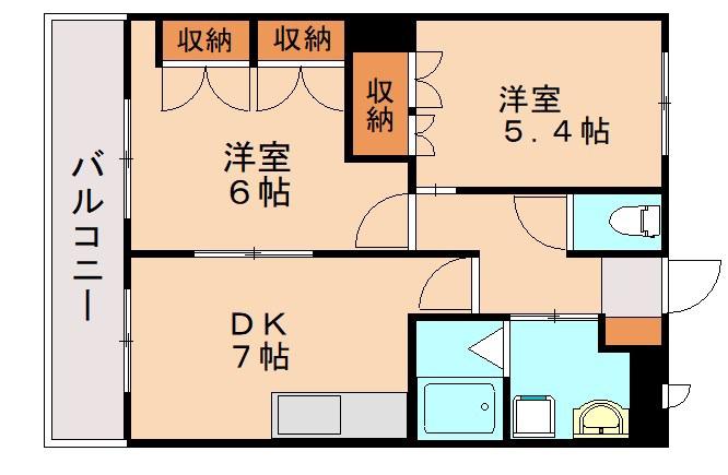 CENTURY椿A(2DK/2階)の間取り写真