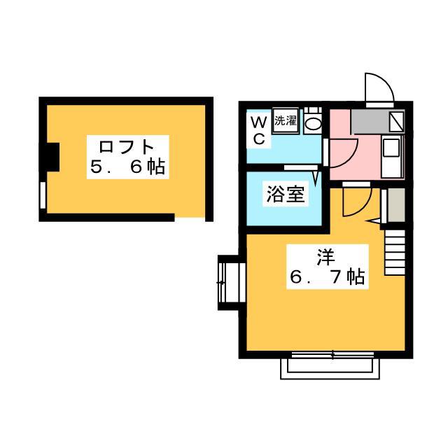 アーキソルジェ生田(1K/1階)の間取り写真