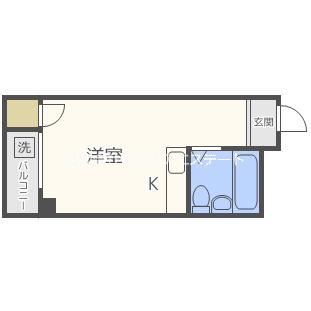 カルム加賀屋(1K/1階)の間取り写真