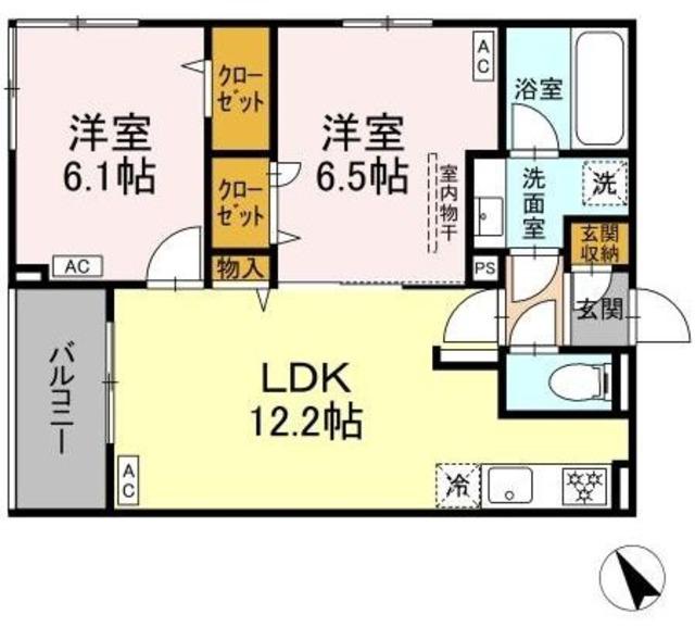 ASSET-COURT世田谷船橋(2LDK/2階)の間取り写真
