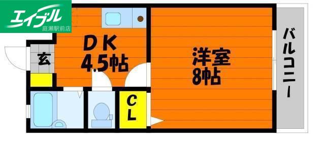 ジョリーメゾンアイ(1DK/3階)の間取り写真