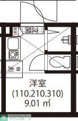 GARUNA OKUBO(ワンルーム/2階)の間取り写真