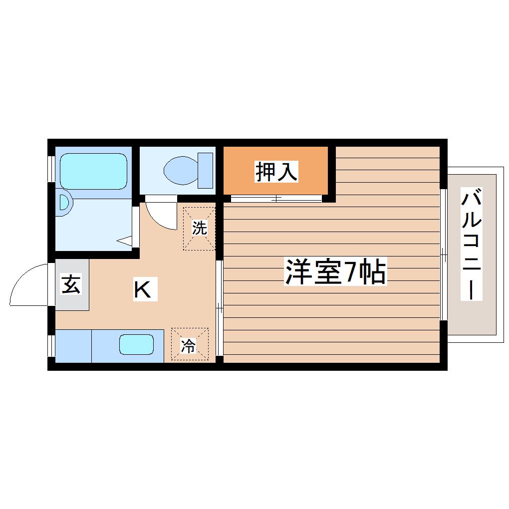 リバティ21(1K/2階)の間取り写真