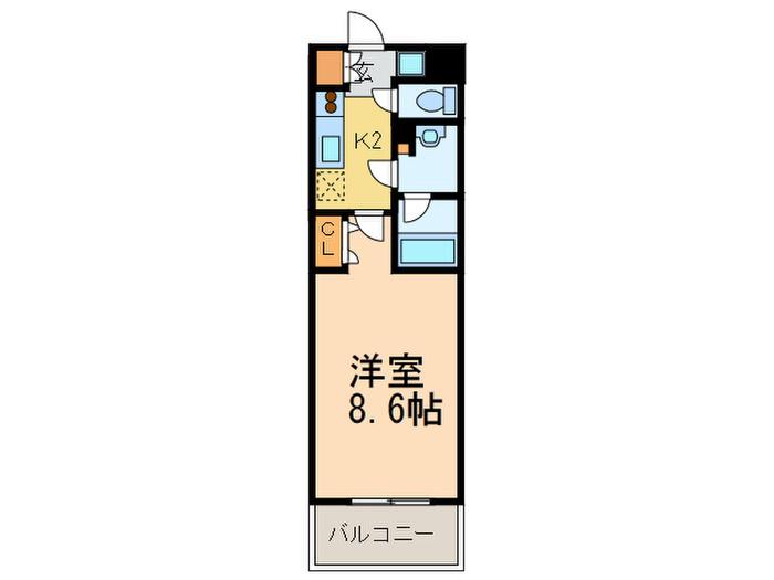 フローラル東別院(1K/13階)の間取り写真